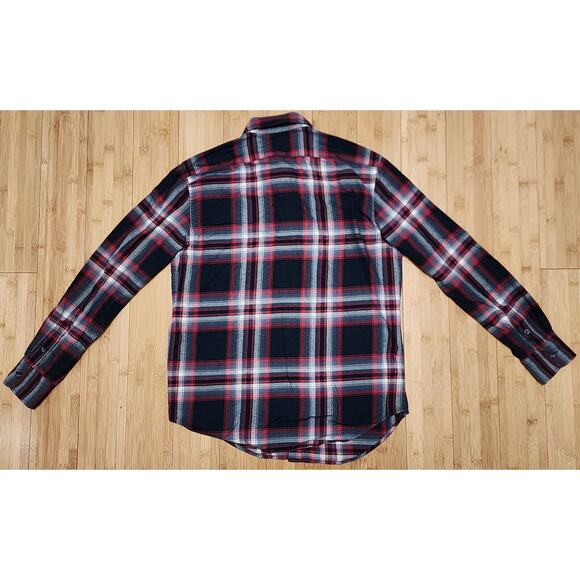 Ralph Lauren Sport Shirt Womens 12 Red Plaid Embroider Crest Flannel Classic Fit - Picture 11 of 11